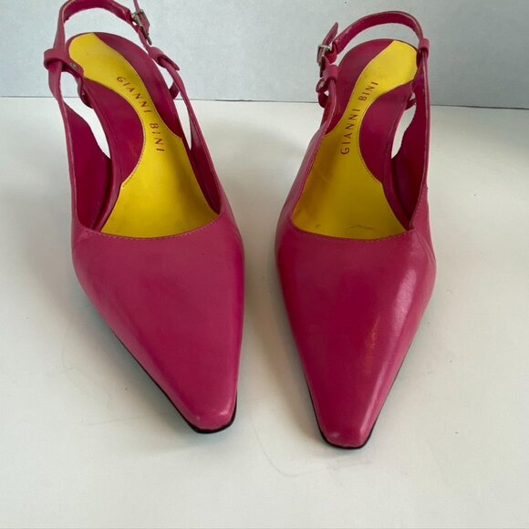 Gianni Bini Pink Leather slides Sz 7.5 - Picture 2 of 7